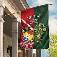 Custom Samoa And Ireland Rugby Garden Flag Ikale Tahi With Shamrocks