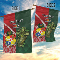 Custom Samoa And Ireland Rugby Garden Flag Ikale Tahi With Shamrocks