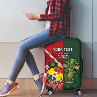 Custom Tonga And Ireland Rugby Luggage Cover Ikale Tahi With Shamrocks LT14 - Polynesian Pride