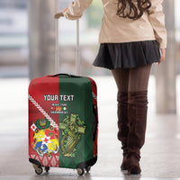 Custom Tonga And Ireland Rugby Luggage Cover Ikale Tahi With Shamrocks LT14 - Polynesian Pride