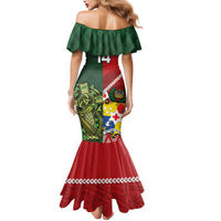 Custom Tonga And Ireland Rugby Mermaid Dress Ikale Tahi With Shamrocks LT14 - Polynesian Pride