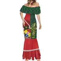 Custom Tonga And Ireland Rugby Mermaid Dress Ikale Tahi With Shamrocks LT14 - Polynesian Pride