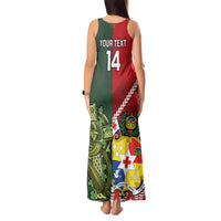 Custom Tonga And Ireland Rugby Tank Maxi Dress Ikale Tahi With Shamrocks LT14 - Polynesian Pride