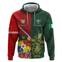 Custom Samoa And Ireland Rugby Zip Hoodie Ikale Tahi With Shamrocks