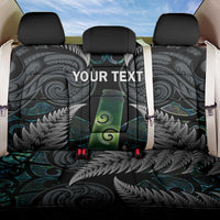 Personalised New Zealand Toki Back Car Seat Cover Silver Fern Mix Aotearoa Maori Pattern LT14 One Size Black - Polynesian Pride