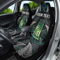 Personalised New Zealand Toki Car Seat Cover Silver Fern Mix Aotearoa Maori Pattern LT14 - Polynesian Pride