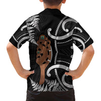 New Zealand Maripi Family Matching Puletasi and Hawaiian Shirt Silver Fern Mix Aotearoa Maori Pattern