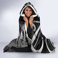 New Zealand Maripi Hooded Blanket Silver Fern Mix Aotearoa Maori Pattern