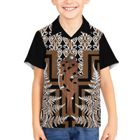 New Zealand Kid Hawaiian Shirt Maori Maripi Knife With Poutama Art