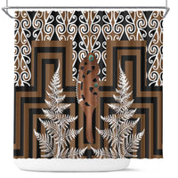New Zealand Shower Curtain Maori Maripi Knife With Poutama Art