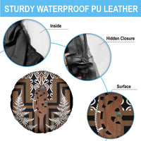 New Zealand Spare Tire Cover Maori Maripi Knife With Poutama Art