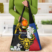 Personalised Philippines Carabao Grocery Bag Filipino Sun Mix Sampaguita Flower