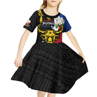 Personalised Philippines Carabao Kid Short Sleeve Dress Filipino Sun Mix Sampaguita Flower
