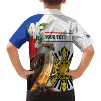 Personalised Philippines Eagle Family Matching Tank Maxi Dress and Hawaiian Shirt Filipino Sun Mix Sampaguita Flower LT14 - Polynesian Pride