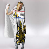 Personalised Philippines Eagle Hooded Blanket Filipino Sun Mix Sampaguita Flower LT14 - Polynesian Pride