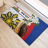 Personalised Philippines Eagle Rubber Doormat Filipino Sun Mix Sampaguita Flower LT14 - Polynesian Pride