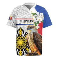 Personalised Philippines Eagle Rugby Jersey Filipino Sun Mix Sampaguita Flower
