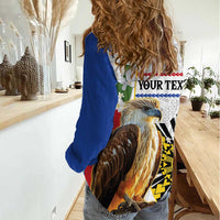 Personalised Philippines Eagle Women Casual Shirt Filipino Sun Mix Sampaguita Flower