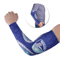 Northland 2026 Rugby Custom Arm Sleeves NZ Maori Silver Fern LT14 Set of 2 Blue - Polynesian Pride