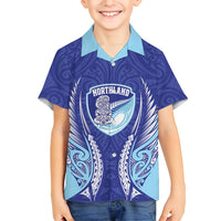 Northland 2026 Rugby Custom Kid Hawaiian Shirt NZ Maori Silver Fern LT14 Kid Blue - Polynesian Pride