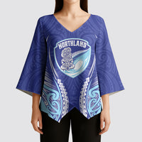 Northland 2026 Rugby Custom Kimono Sleeve Blouse NZ Maori Silver Fern
