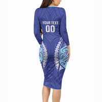Northland 2026 Rugby Custom Long Sleeve Bodycon Dress NZ Maori Silver Fern LT14 - Polynesian Pride