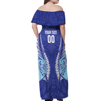 Northland 2026 Rugby Custom Off Shoulder Maxi Dress NZ Maori Silver Fern LT14 - Polynesian Pride
