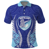 Northland 2026 Rugby Custom Polo Shirt NZ Maori Silver Fern LT14 Blue - Polynesian Pride