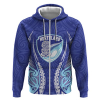 Northland 2026 Rugby Custom Zip Hoodie NZ Maori Silver Fern LT14 Zip Hoodie Blue - Polynesian Pride