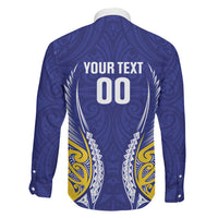 Otago 2026 Rugby Custom Family Matching Long Sleeve Bodycon Dress and Hawaiian Shirt NZ Maori Silver Fern LT14 Son's Shirt Blue - Polynesian Pride