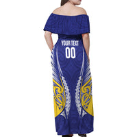 Otago 2026 Rugby Custom Family Matching Off Shoulder Maxi Dress and Hawaiian Shirt NZ Maori Silver Fern