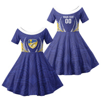 Otago 2026 Rugby Custom Family Matching Tank Maxi Dress and Hawaiian Shirt NZ Maori Silver Fern LT14 Daughter's Dress Blue - Polynesian Pride