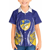 Otago 2026 Rugby Custom Kid Hawaiian Shirt NZ Maori Silver Fern LT14 Kid Blue - Polynesian Pride