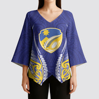 Otago 2026 Rugby Custom Kimono Sleeve Blouse NZ Maori Silver Fern
