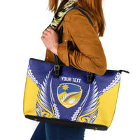 Otago 2026 Rugby Custom Leather Tote Bag NZ Maori Silver Fern LT14 Blue - Polynesian Pride