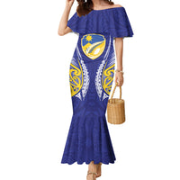 Otago 2026 Rugby Custom Mermaid Dress NZ Maori Silver Fern LT14 Women Blue - Polynesian Pride