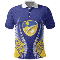 Otago 2026 Rugby Custom Polo Shirt NZ Maori Silver Fern LT14 Blue - Polynesian Pride