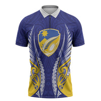 Otago 2026 Rugby Custom Zipper Polo Shirt NZ Maori Silver Fern LT14 Blue - Polynesian Pride