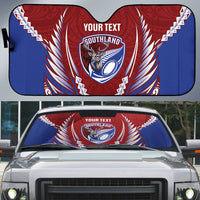 Southland 2026 Rugby Custom Auto Sun Shade NZ Maori Silver Fern LT14 Maroon - Polynesian Pride