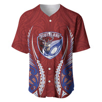 Southland 2026 Rugby Custom Baseball Jersey NZ Maori Silver Fern LT14 Maroon - Polynesian Pride