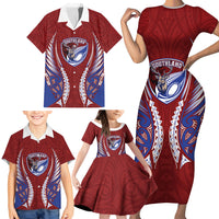 Southland 2026 Rugby Custom Family Matching Short Sleeve Bodycon Dress and Hawaiian Shirt NZ Maori Silver Fern LT14 - Polynesian Pride