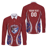 Southland 2026 Rugby Custom Family Matching Summer Maxi Dress and Hawaiian Shirt NZ Maori Silver Fern LT14 Dad's Shirt - Long Sleeve Maroon - Polynesian Pride