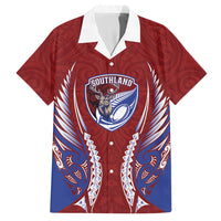 Southland 2026 Rugby Custom Hawaiian Shirt NZ Maori Silver Fern LT14 Maroon - Polynesian Pride