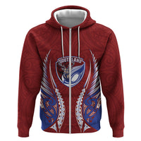 Southland 2026 Rugby Custom Hoodie NZ Maori Silver Fern LT14 Zip Hoodie Maroon - Polynesian Pride