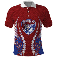 Southland 2026 Rugby Custom Polo Shirt NZ Maori Silver Fern LT14 Maroon - Polynesian Pride
