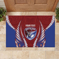 Southland 2026 Rugby Custom Rubber Doormat NZ Maori Silver Fern LT14 Maroon - Polynesian Pride