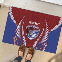 Southland 2026 Rugby Custom Rubber Doormat NZ Maori Silver Fern LT14 - Polynesian Pride