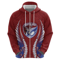 Southland 2026 Rugby Custom Zip Hoodie NZ Maori Silver Fern LT14 - Polynesian Pride