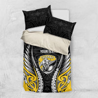 Taranaki 2026 Rugby Custom Bedding Set NZ Maori Silver Fern