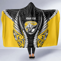 Taranaki 2026 Rugby Custom Hooded Blanket NZ Maori Silver Fern LT14 One Size Black - Polynesian Pride
